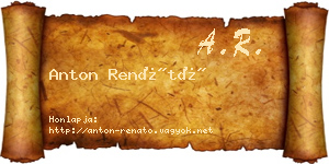 Anton Renátó névjegykártya