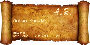Anton Renátó névjegykártya